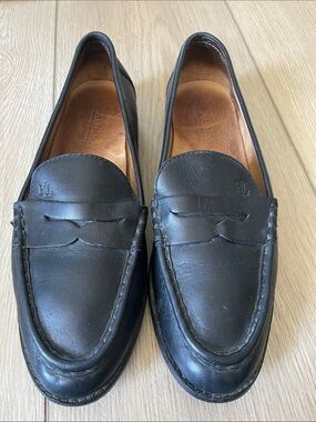 Ralph Lauren Black Leather Penny Loafers - Classic Slip-On